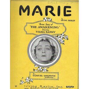 Marie Sheet Music 1928 Irving Berlin Vilma Banky Movie Tie-In Awakening